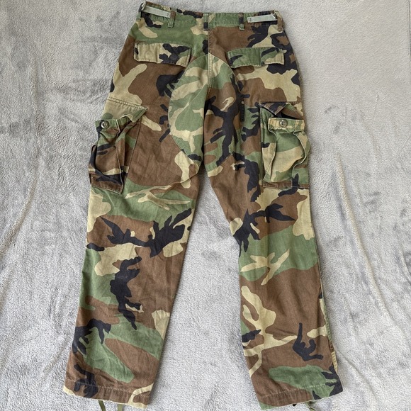 Vintage Military Camo Trousers Size Small Short Cargo Woodland Camouflage 80s - Picture 8 of 8